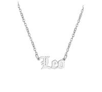 For You Collection Silver Plated Zodiac Necklace in Gothic Font Silver