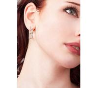 For You Collection Sterling Silver CZ Caged Creole Hoop Earrings Silver