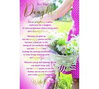 for You Daughter Sentiments Flowers & Bicycle Happy Birthday Card Lovely Verse
