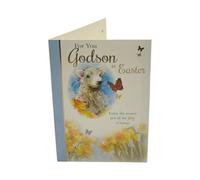 For You Godson Cute Lamb Floral Design Easter Card