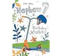 for You Nephew 7th Age 7 Birthday Wishes Scooter Happy Birthday Card