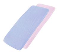 For Your Little One 4x Fitted Sheets Compatible with Snuzpod Bedside Crib 100% Cotton - Blue/Pink