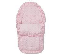 For Your Little One Broderie Anglaise Car Seat Footmuff/Cosy Toes Compatible with Ickle Bubba - Pink