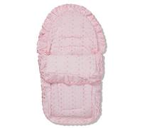 For Your Little One Broderie Anglaise Car Seat Footmuff/Cosy Toes Compatible with My Babiie Group 0+ - Pink