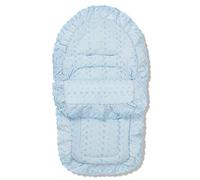 For Your Little One Broderie Anglaise Car Seat Footmuff/Cosy Toes Compatible with Venicci Lanco - Blue