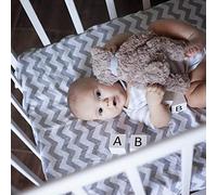 For Your Little One Cot Fitted Sheets Compatible with SnuzSurface Duo Mattress 120x60cm - Pack of 2 - Chevron