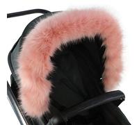 For-Your-Little-One Fur Hood Trim Pram Compatible on BabyDan, Pink