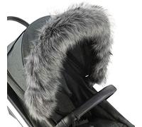 For-Your-Little-One Fur Hood Trim Pram Compatible on Bebe Confort, Dark Grey