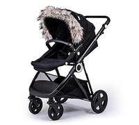 For Your Little One Fur Hood Trim Pram Compatible on iCandy, Light Grey