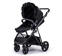 For-Your-Little-One Fur Hood Trim Pram Compatible on Jane, Black