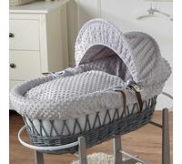 For Your Little One Grey Dimple Grey Wicker Baby Moses Basket With Mattress Basket Only
