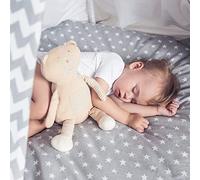For Your Little One Jersey Fitted Sheet Compatible with Babystyle Oyster Snuggle Bed 55x90cm - 2X Grey with White Stars