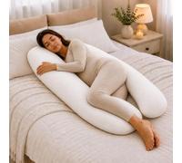 For Your Little One Maternity Pillow, Soft Breathable Fabric, Pregnancy Sleep Support Hollow Fibre Fill - (White, 9ft (274cm))