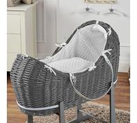 For Your Little One Pod Moses Basket Bedding Set - Waffle & Dimple Designs with Hood, Quilt & Bumper | Soft & Breathable (Pod Moses Basket Not Included!) (Dimple, White)