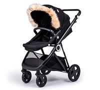 For Your Little One Pram Fur Hood Trim Attachment for Pushchair Compatible with BabyCare - Beige