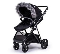 For Your Little One Pram Fur Hood Trim Attachment for Pushchair Compatible with Chicco - Dark Grey