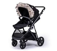For Your Little One Pram Fur Hood Trim Attachment for Pushchair Compatible with Formula - Light Grey