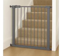 For Your Little One Pressure Fit Safety Stair Gate - 107-114 cm - 2 x 14 cm Extensions Included - No Screws Needed | One-Hand Opening | Baby & Pet Gate for Stairs & Doorways, Grey
