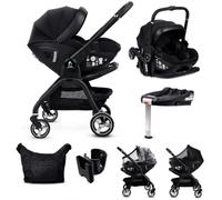 For Your Little One Qubi 5-in-1 Travel System, Infant Car Seat & Stroller 7 Piece Bundle, ISOFIX Compatible, Birth to 22kg, Pushchair, Pram, 3 Height Positions, Eclipse Black
