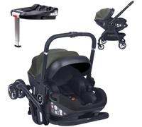 For Your Little One Qubi Infant Car Seat Stroller and Base, Eclipse Black, ISOFIX, Birth to 15 Months, 5-Point Harness, 3 Height Positions (Grey Olive)