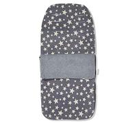 For Your Little One Snuggle Summer Footmuff Compatible with Silver Cross Horizon - Grey with Cream Stars