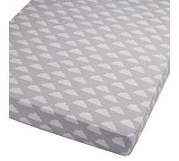 For Your Little One Spacesaver Cot Fitted Sheet 100% Cotton 100x52cm - Pack Of 4 - Clouds