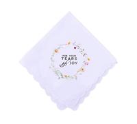 For Your Tears of Joy Wedding Handkerchief White Keepsake for Bridal Party Favour for Guests Flower Hand Kerchief for Mother Father of the Groom Bride Engagement Wedding Party Accessories