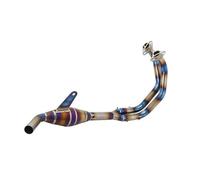 For YZF-R3 For YZF-R25 R3 R25 For MT25 For MT03 Moto Exhaust Escape Modified Titanium Alloy Front Pipe Link Muffler Silencer Eliminator(Blue)