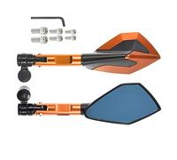 For YZF600 YZF R1 R6 R3 R125 R25 R15 MT25 125 Universal CNC Motorcycle Handlebar Rear View Mirrors Blue Anti-glare Mirror(Orange)