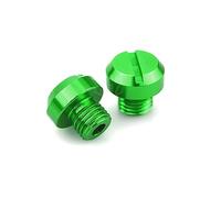 For Z400 Z650 Z750 Z800 Z900 Z1000 3pcs Motorcycle M10*1.25 CNC Mirrors Hole Plug Screws Caps Cover Bolts(Green)