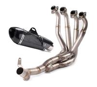 For Z900 2017-2022 Motorbike Exhaust End Silencers Motorcycle Full Systems Exhaust Pipe Connect Header Link Pipe Motorcycle Exhaust Mid Link Pipe(Black)