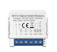 For ZigBee 3 0 Switch Module for Single Fire On/Off 123 Way Light Switch with Interlock Setting, Timing, Voice Control and State Synchronization (3 gang)