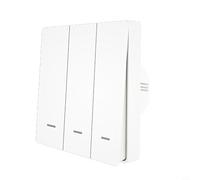 For ZigBee 3.0 Wireless Smart-Scene Switch Compatible with Tuya-Smart-Life App, Powered Wall Mount Sticker Control for Home Lighting, Reading or Movie Modes, Includes CR2430 (3gang)