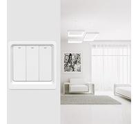 For ZigBee 600W Smart Light Switch Voice Control and Mobile App Compatible 86 Type Panel (3 gang)