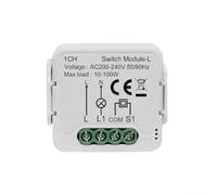 For ZigBee-Based Light Switch Module Compatible with For Tuya and, 200~240V AC, No Neutral Conductor Installation (2CH)
