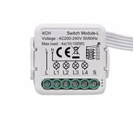 For zigbee for Smart Light Switch 230 V without Neutral Conductor, Compatible with Tuya & for Smart Life App, Voice Control, Remote Control, Timer, for LED and Home Appliances, White (4CH)