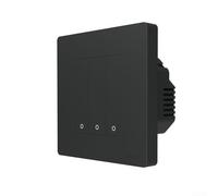 For ZigBee Smart Light Switch 86x86mm PC Material Touch Control for Tuya for Moes Star Ring Series Wall Mount Remote Control(3 Gang Black)