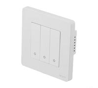 For ZigBee Smart Light Switch Wall Touch Control with Star Backlight Effect Compatible with Tuya and MOES, White or Black(3 Gang White)