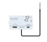 For Zigbee Temperature Monitoring Controller With Waterproof Probe For Tuya App Remote Control Ac85-265v Input White Unit For Greenhouse Brewing Fermentation Climate Management System(A)