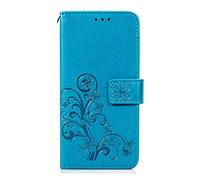for ZTE Blade A76 5G Case, Shockproof PU Leather Flip Cover Lucky Leaf Notebook Wallet Case With Magnetic Closure Stand Card Holder ID Slot Folio Soft TPU Bumper Protective for ZTE Blade A76 5G blue