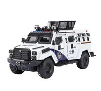 For1:24 Saber-toothed Tiger Alloy Armored Police Car Toy Boys' Simulation Children's Off-road Car Model Peacekeeping Anti-riot Special Police Car Exquise(White)