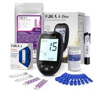 FORA 6 DUO blood glucose meter with Blood Glucose test strip 50 pcs, Ketone test strip 10 pcs and Lancet 50 pcs