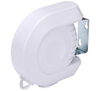 FORA Washing Line with Extendable Rope 12 m - 180° Swivel, Load Capacity 15 kg, ABS + PVC Housing, Wall Mounted, 16.5 x 16 x 6 cm, White