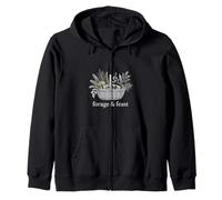 Forage And Feast Mushroom Basket Nature Lover Zip Hoodie