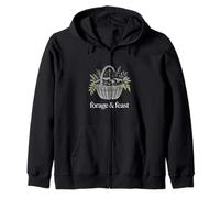 Forage And Feast Mushroom Gathering Basket Zip Hoodie
