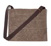 Foraging Bag 16 oz Waxed Canvas Haversack Bushcraft Shoulder Bag Durable Messenger Bag with Pocket for Gardening Camping, Dark Khaki Large, Dark Khaki Large