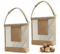 Foraging Bag, 2PCS Mesh Breathable Mushroom Belt Pouches Lightweight Mushroom Picking Bags for Outdoor Collecting Hunting Harvesting Pickers