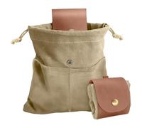 Foraging Bag - Foldable Camping Storage Bag with Drawstring | Portable Bushcraft Mushroom Hunting Bag for Travel, Camping, Hiking, Khaki, Consulte la descripción, See description