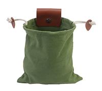Foraging Bag, Foldable Canvas Belt Bags, Canvas Foraging Pouch for Hiking, Collapsible Leather Belt Pouch, Waist Bundle with Drawstring for Outdoors for Men Women (Green)