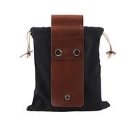 Foraging Bag,Foldable Foraging Pouch Waterproof Waxed Canvas Bushcraft Bag w/Drawstring Buckle for Hiking Collecting Treasures and Shells